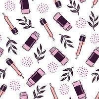 Hand drawn seamless pattern of makeup vector