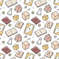 Hand drawn seamless pattern of board game vector