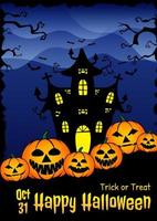 Happy Halloween trick or treat poster. Good for designer create invitation banner or web page. Vector illustration