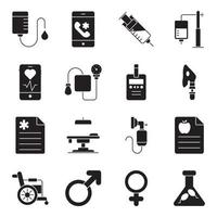 Pack of Healthcare Solid Icons vector