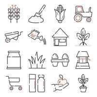 Pack of Agriculture Linear Icons vector