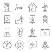 Pack of Energy Linear Icons vector