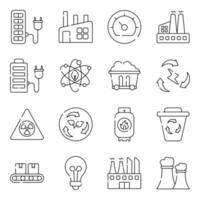 Pack of Power and Energy Linear Icons vector