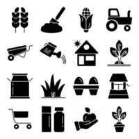 Pack of Agriculture Solid Icons vector