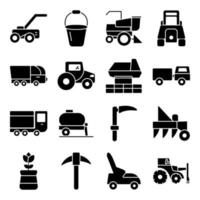 Pack of Agronomy Solid Icons vector