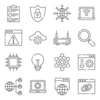 Pack of Networking and Communication Linear Icons vector