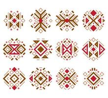 Set of fashion mexican, aztec, native american patterns. Navajo elements vector