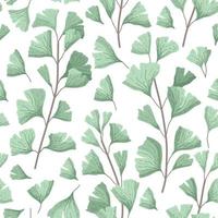 Vector Illustration ginkgo biloba leaves. Seamless pattern with leaves.