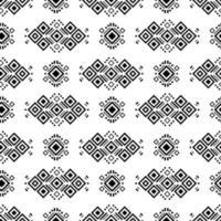 Seamless Navajo tribal black and white pattern. Ethnic vector ornament.