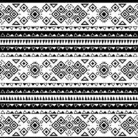 Seamless Navajo tribal black and white pattern. Ethnic vector ornament.