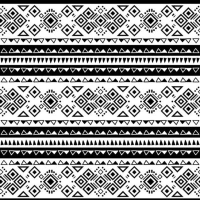 Seamless Navajo tribal black and white pattern. Ethnic vector ornament.