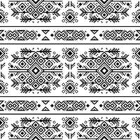 Seamless Navajo tribal black and white pattern. Ethnic vector ornament.