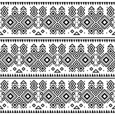 Seamless Navajo tribal black and white pattern. Ethnic vector ornament.
