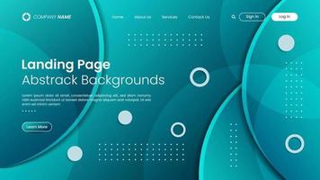 Website landing page design with abstract background vector