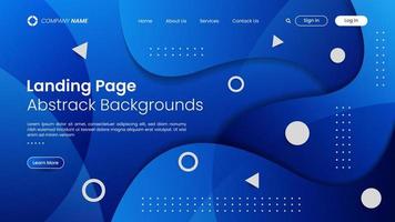 Website landing page design with abstract background vector