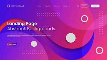 Website landing page design with abstract background vector