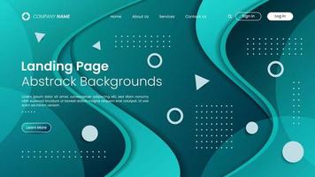 Website landing page design with abstract background vector