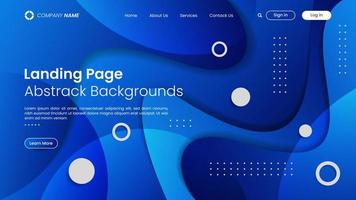 Website landing page design with abstract background vector