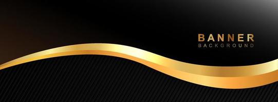 Abstract black and gold background, Vector abstract banner design