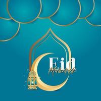 Diseño de vector de eid mubarak para impresión de banner y fondo de saludo