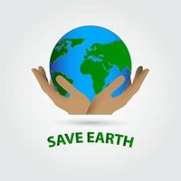 Save The Earth Vector Design For Banner Print and Greeting Background