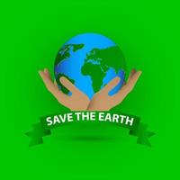 Save The Earth Vector Design For Banner Print and Greeting Background