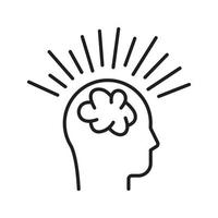 cerebro humano, idea, vector icono de inspiración para web, presentación, logotipo, infografía, negocio, idea, inspiración, lluvia de ideas, cerebro, pensamiento,