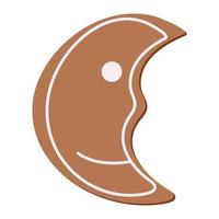 vector de pan de jengibre de luna de galleta para web, presentación, logotipo, icono, etc.