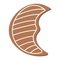 vector de pan de jengibre de luna de galleta para web, presentación, logotipo, icono, etc.