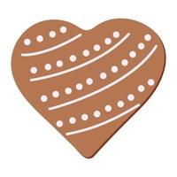 vector de pan de jengibre de corazón de galleta para web, presentación, logotipo, icono, etc.