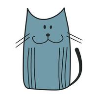 lindo gato peculiar de dibujos animados vector