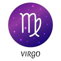 Zodiac sign Virgo isolated. Vector icon. Zodiac symbol with starry gradient design. Astrological element