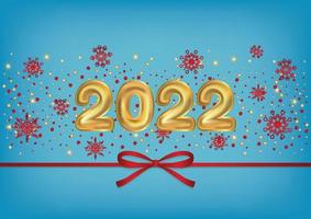 año nuevo globos texto 2022 arte vector