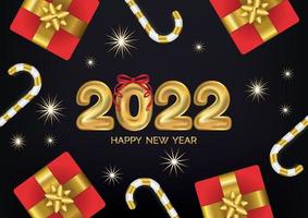 new year balloons text 2022 vector