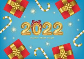 happy new year balloons text 2022 vector