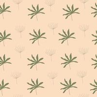 Seamless vector pattern with minimal boho plants