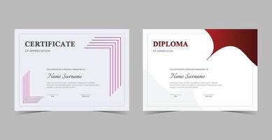 plantilla de certificado de reconocimiento, certificado de logros, plantilla de diploma de premios vector