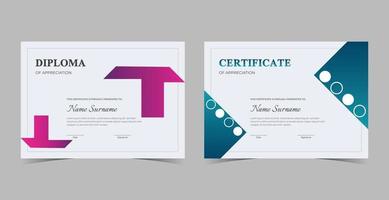 Certificate of Appreciation template, certificate of achievement, awards diploma template vector