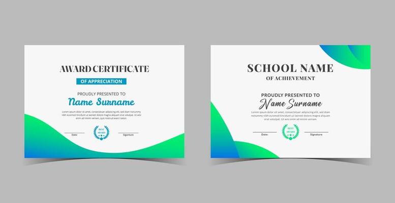 Certificate of Appreciation template, certificate of achievement, awards diploma template