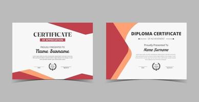 plantilla de certificado de diploma profesional, plantilla de certificado de reconocimiento, certificado de logros, plantilla de diploma de premios vector