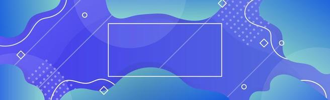 Colorful geometric panoramic background. Trendy composition of blue gradient shapes. Cool freshness background design for posters and cards - Vector