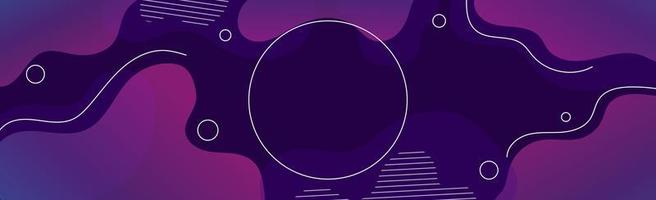 Minimal geometric purple abstract background, dynamic shape panoramic web composition template - Vector