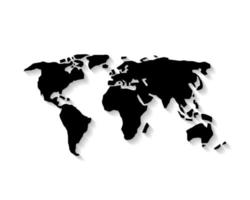 3d vector world illustration with smooth vector shadows and white map of the continents of the world- design element for infographics, and other global illustrations