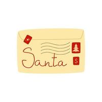 Sealed envelope with letter. Recipient Santa Claus vector