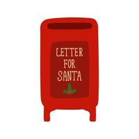 Santa Claus mailbox. Red mailbox for Christmas postage vector