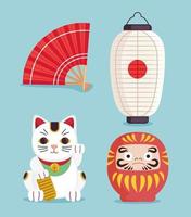 japanese traditional icons vector