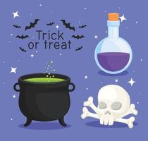 Trick or treat halloween icons vector