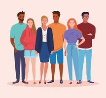 group people standing vector