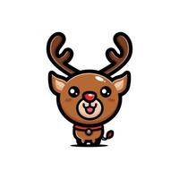 vector design of cute red-nosed reindeer