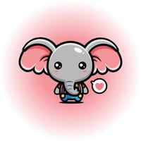 cute elephant mascot character design vector